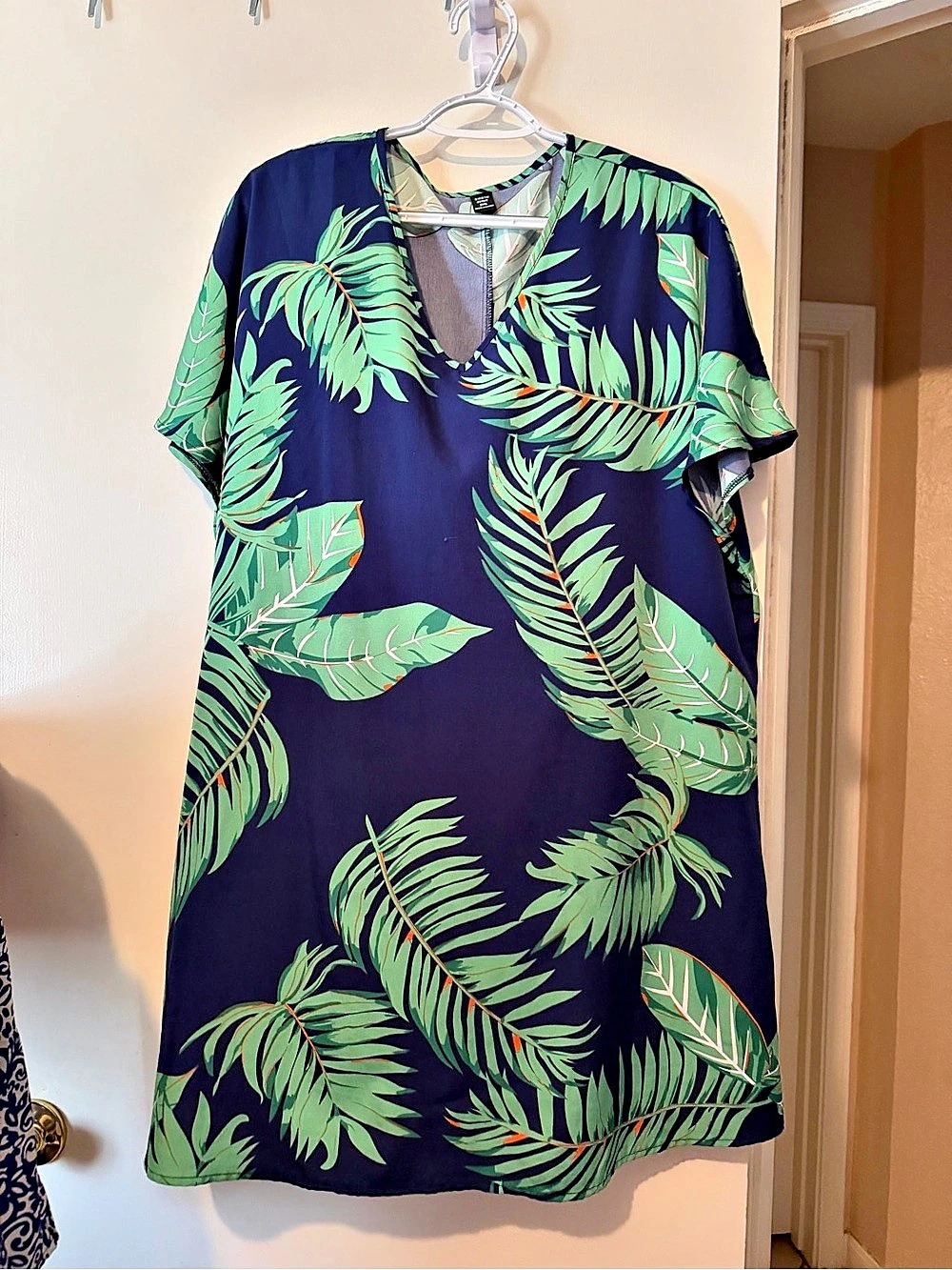SHEIN Tropical Leaf Mini Dress Size 2XL Like New